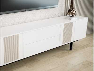 Lacquered design TV cabinet with metal base - ATIKO