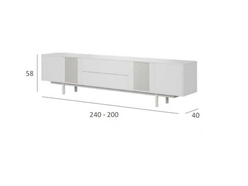 Lacquered design TV cabinet with metal base - ATIKO