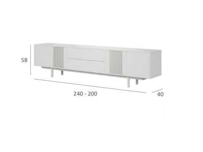 Lacquered design TV cabinet with metal base - ATIKO