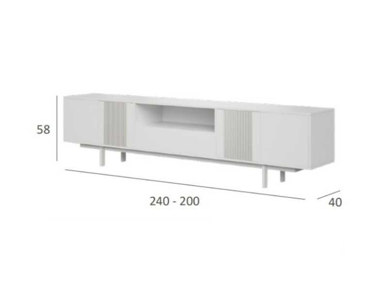 Lacquered design TV cabinet with metal base - ATIKO