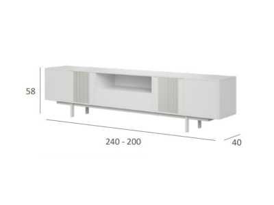 Lacquered design TV cabinet with metal base - ATIKO