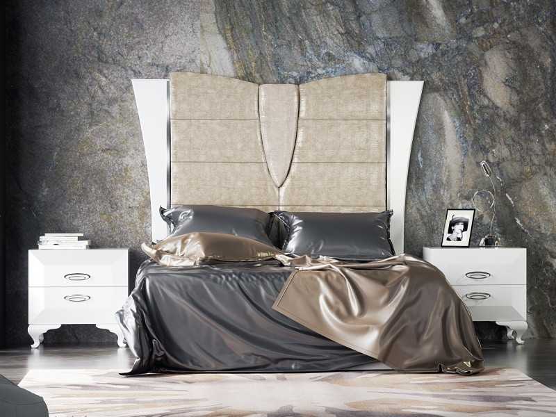 Lacquered and upholstered designer headboard - ADELISE