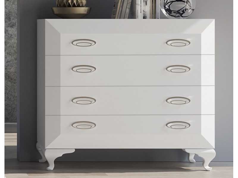 Lacquered 4-drawer chest of drawers with Chippendale legs - ADELISE