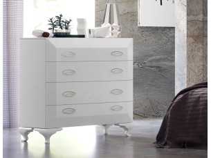 Lacquered 4-drawer chest of drawers with Chippendale legs - ADELISE 2