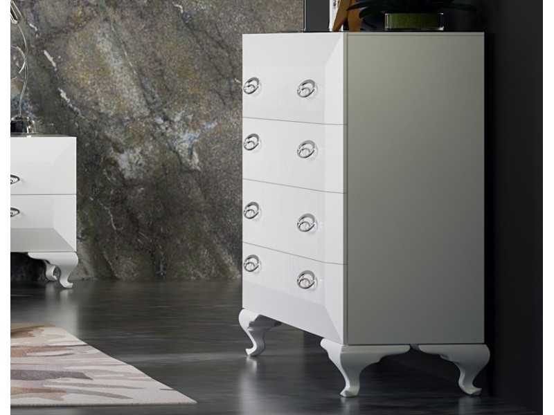 Lacquered 4-drawer chest of drawers with Chippendale legs - ADELISE