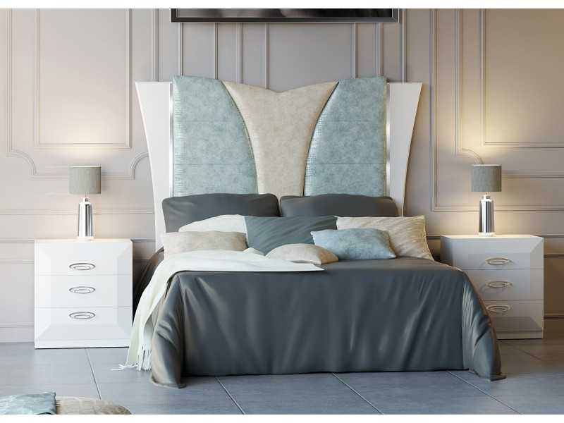 Tête de lit design laquée et tapissée - ALECIA