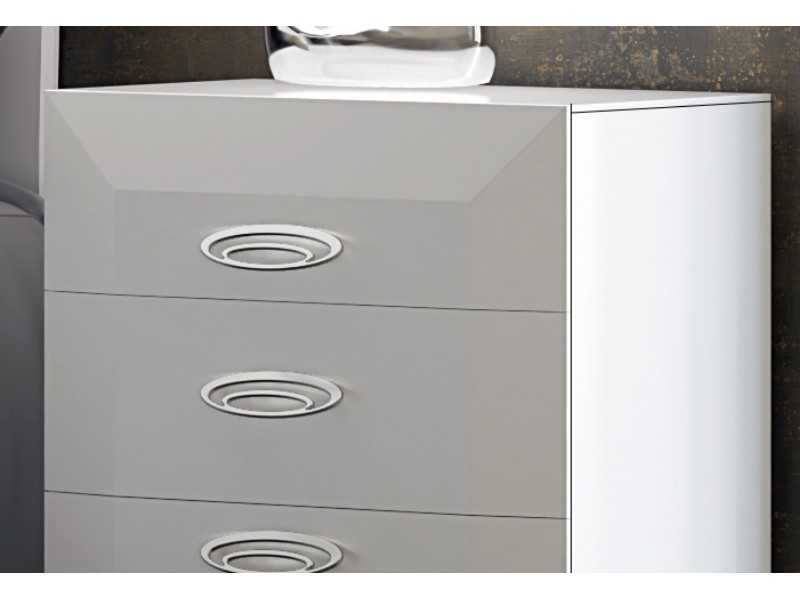 Lacquered 3-drawer bedside table with plinth - ALECIA