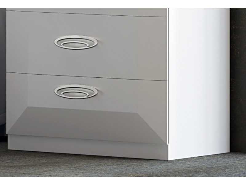 Lacquered 3-drawer bedside table with plinth - ALECIA