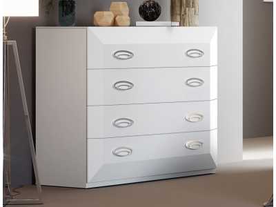 Commode laquée 4 tiroirs avec plinthe - ALECIA