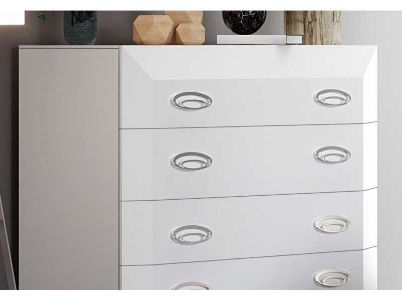 Commode laquée 4 tiroirs avec plinthe - ALECIA