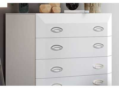 Commode laquée 4 tiroirs avec plinthe - ALECIA