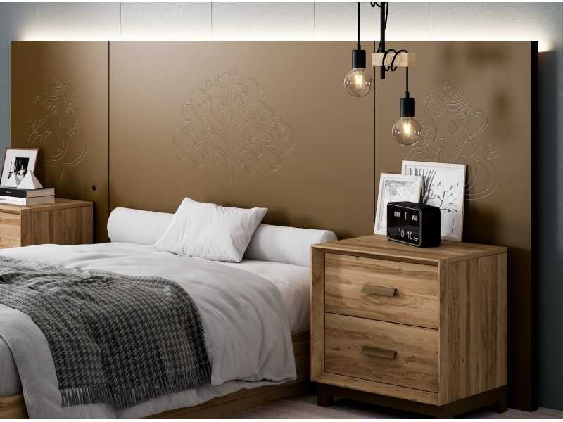 XL lacquered designer headboard with Led light - ABLA