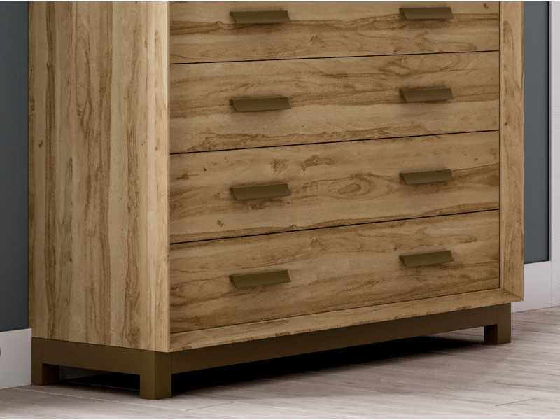 5-drawer chest of drawers with bench and lacquered handles - ABLA