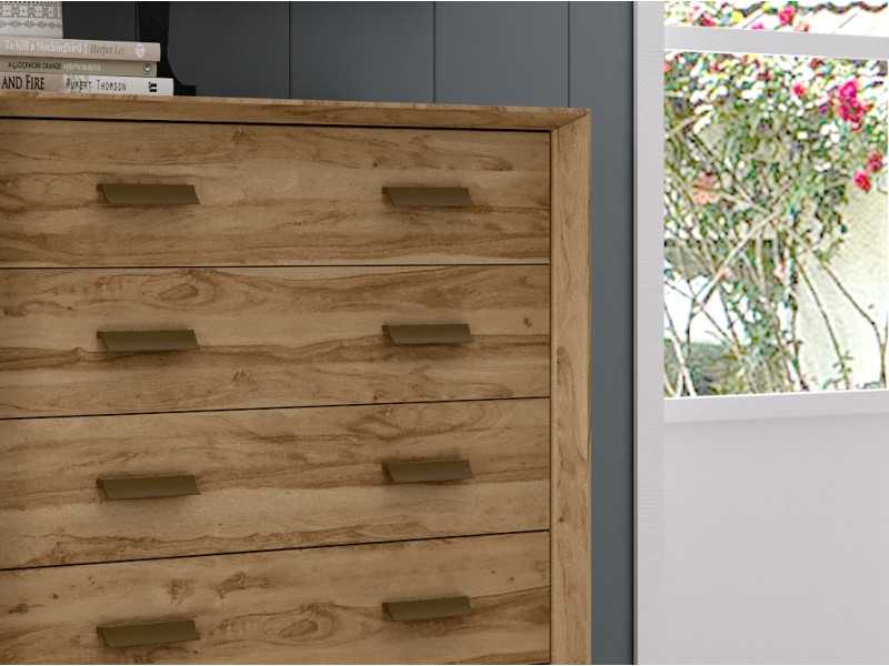 5-drawer chest of drawers with bench and lacquered handles - ABLA