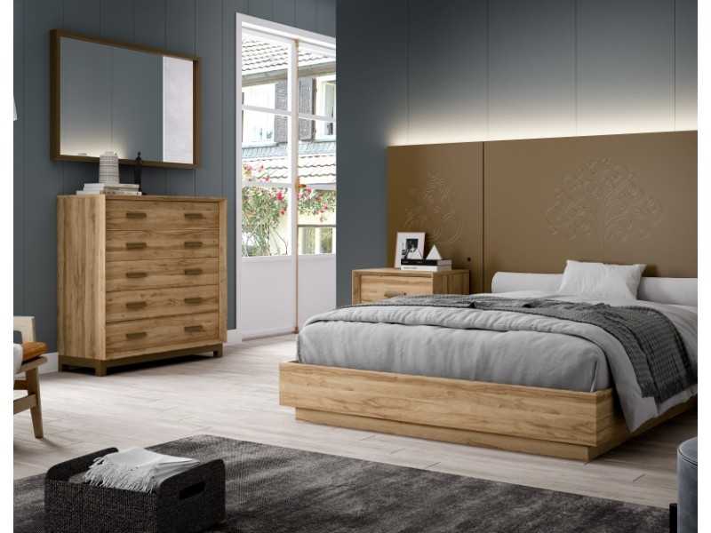 5-drawer chest of drawers with bench and lacquered handles - ABLA