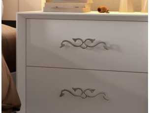 Lacquered 2-drawer bedside table with chrome legs - AMANI 2