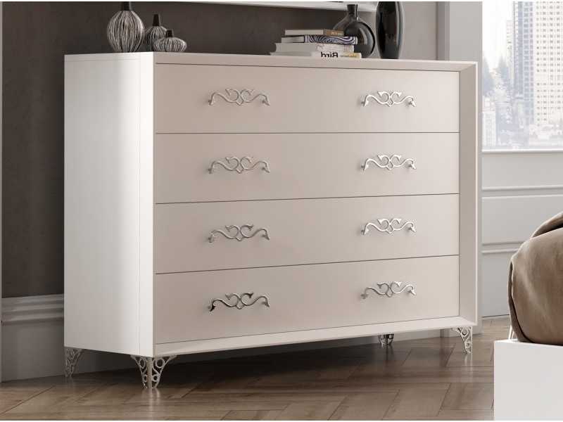 4-drawer chest of drawers with chrome legs - AMANI