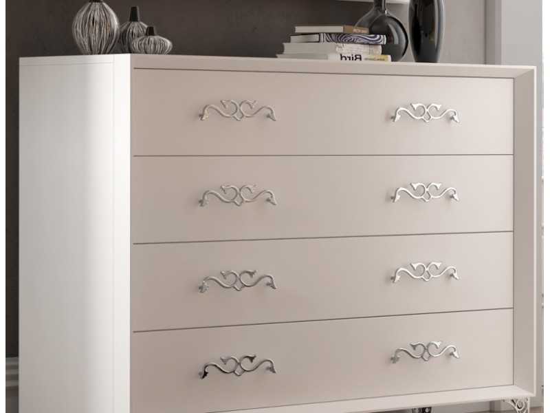 4-drawer chest of drawers with chrome legs - AMANI