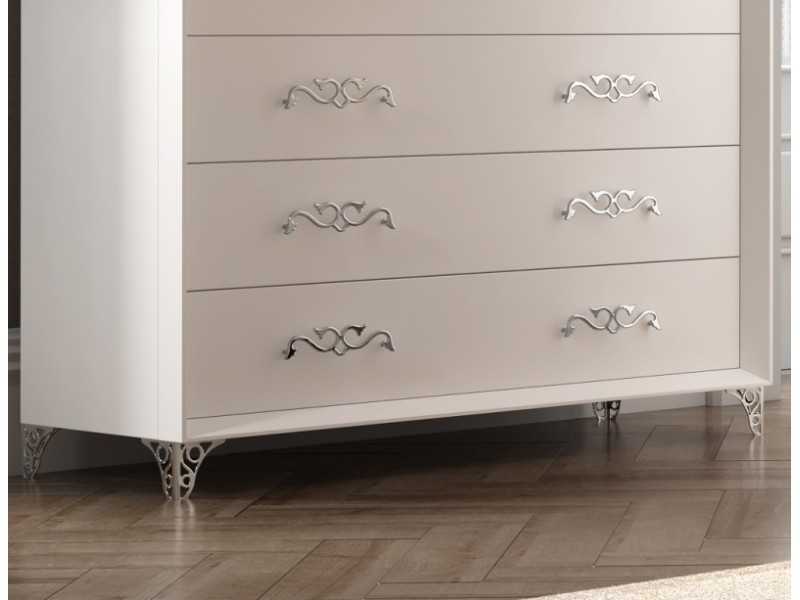 4-drawer chest of drawers with chrome legs - AMANI