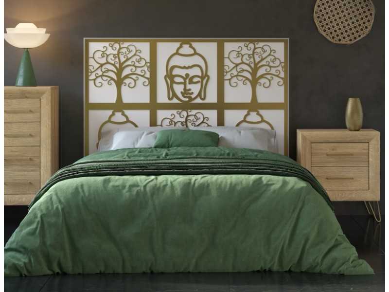 Lacquered headboard hung on the wall with reliefs -ETHNIC A