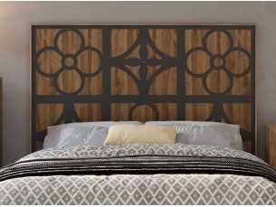 Lacquered headboard hung on the wall with reliefs -ETHNIC B 2