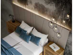 XL lacquered designer headboard with Led light - AINI 2