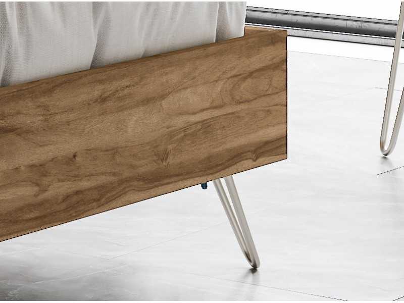 Lit complet avec structure de base et tête de lit XL de design laqué avec lumière LED - AINI