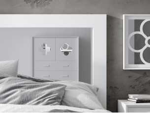 Lacquered headboard with mirror on central ceiling - AIZZA 2