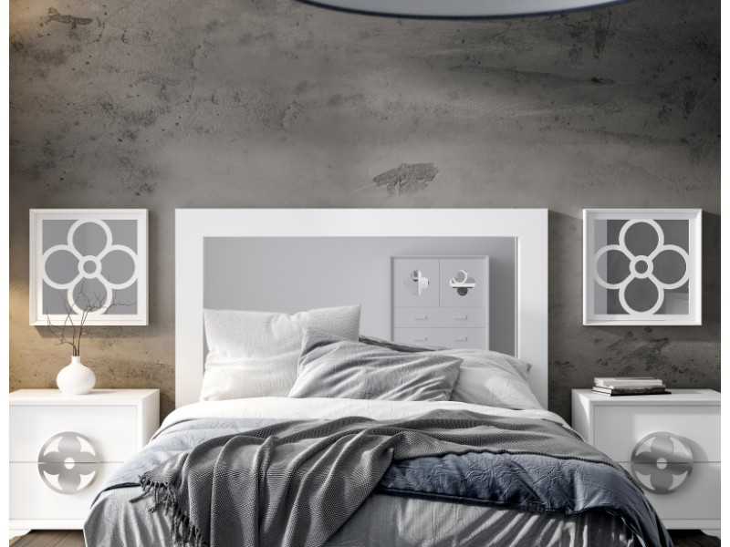 Lacquered headboard with mirror on central ceiling - AIZZA