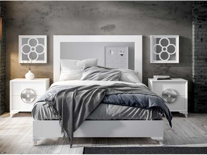 Lacquered headboard with mirror on central ceiling - AIZZA