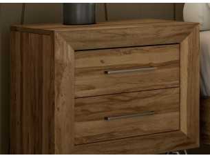 2-drawer bedside table with lacquered steel legs - AINI 2