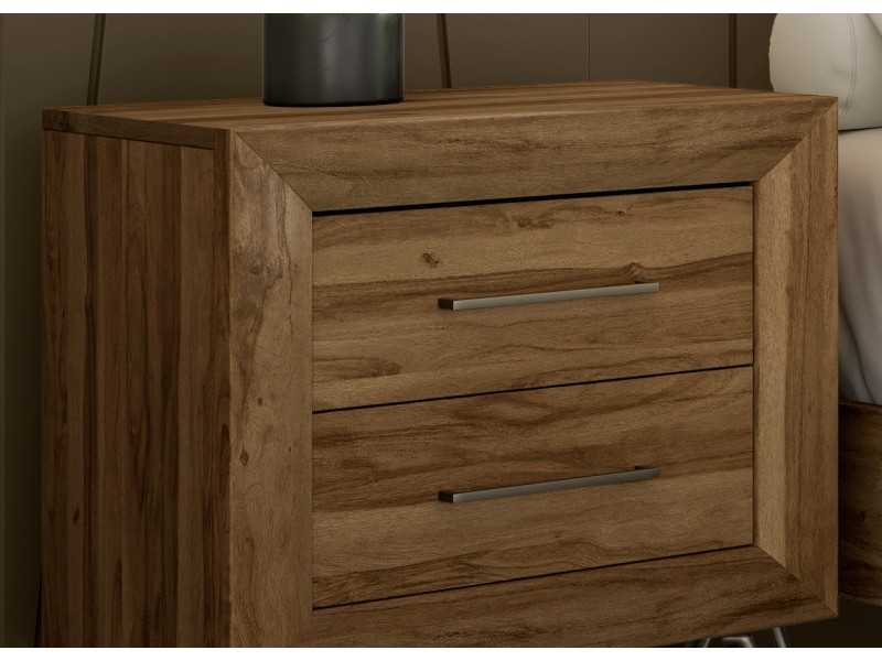 2-drawer bedside table with lacquered steel legs - AINI