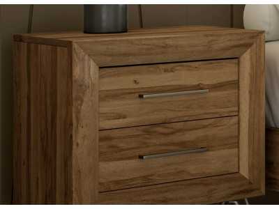 2-drawer bedside table with lacquered steel legs - AINI