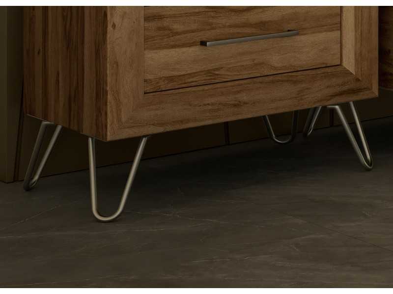 2-drawer bedside table with lacquered steel legs - AINI