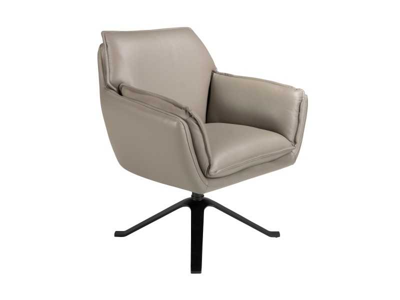 Fauteuil pivotant design tapissé de cuir véritable - ARTH