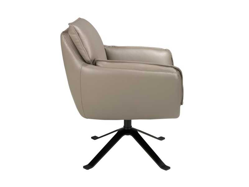 Fauteuil pivotant design tapissé de cuir véritable - ARTH