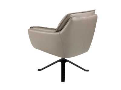 Fauteuil pivotant design tapissé de cuir véritable - ARTH Fauteuil pivotant design tapissé de cuir véritable - ARTH