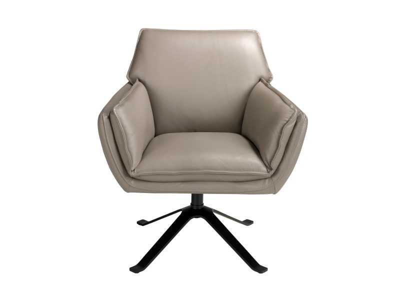 Fauteuil pivotant design tapissé de cuir véritable - ARTH