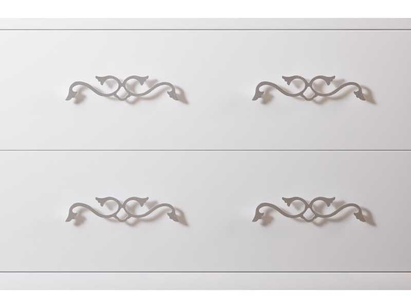 Buffet design laqué avec 2 portes pliantes et 4 tiroirs - ALIDA