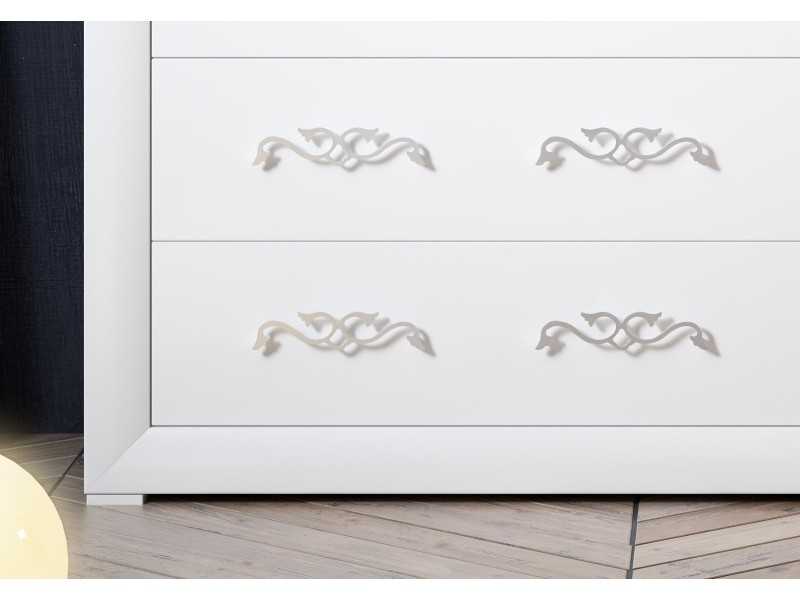 Buffet design laqué avec 2 portes pliantes et 4 tiroirs - ALIDA