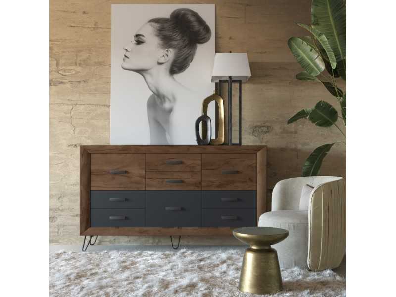 Design sideboard with 3 doors and 6 drawers - AGRIPA