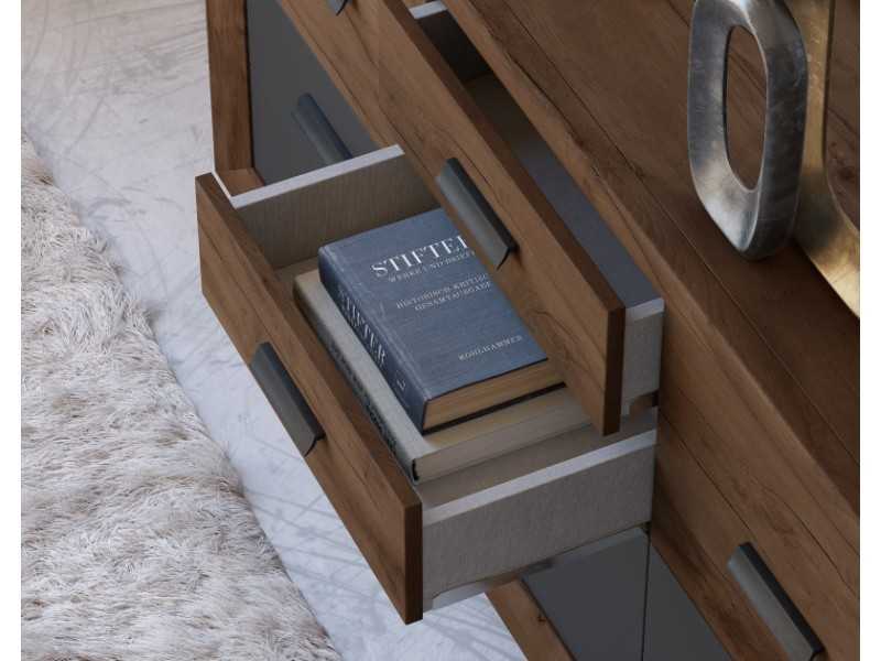 Design sideboard with 3 doors and 6 drawers - AGRIPA