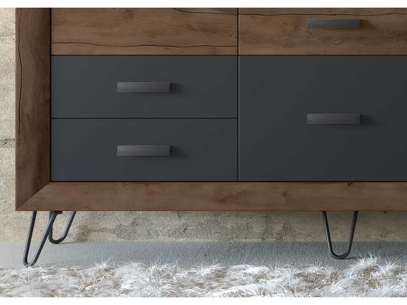 Aparador de diseño de 3 puertas y 6 cajones - AGRIPA