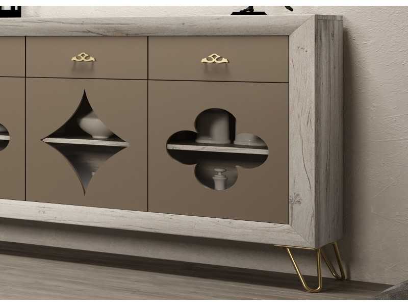 Buffet design avec 3 portes et 3 tiroirs - AMARANTE