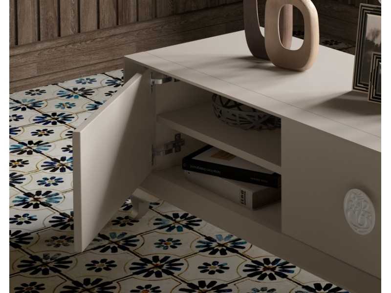 Lacquered TV cabinet with Chippendale legs - AUDE