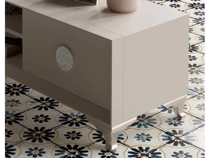 Lacquered TV cabinet with Chippendale legs - AUDE