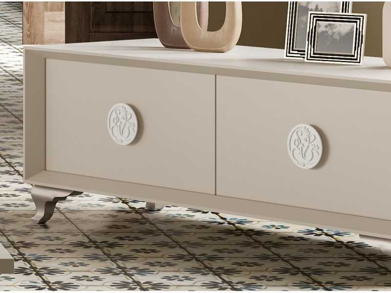 Lacquered TV cabinet with Chippendale legs - AUDE
