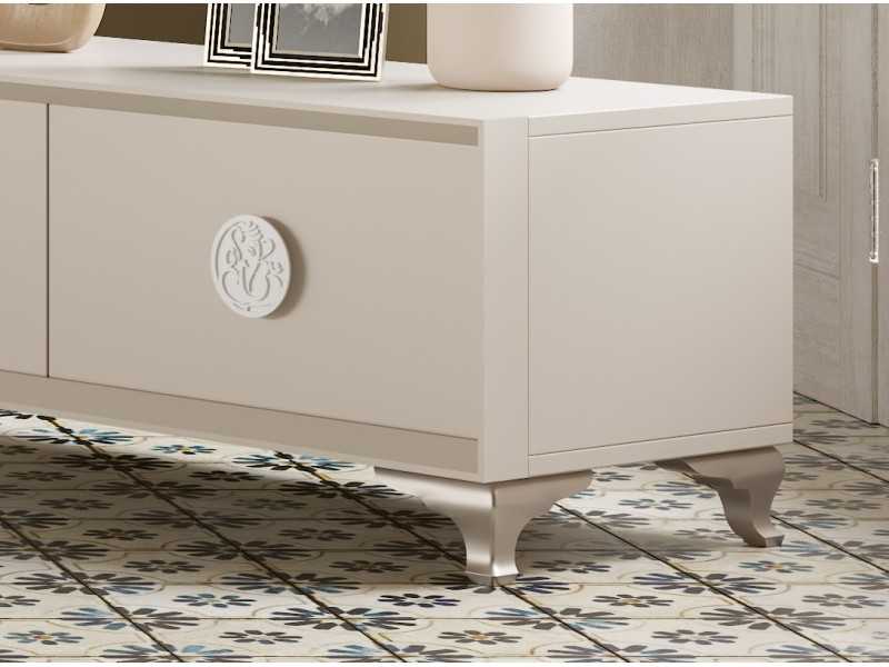 Lacquered TV cabinet with Chippendale legs - AUDE
