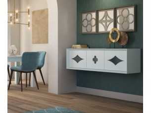 Lacquered designer console with 3 doors - ARIANE