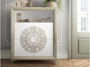 Lacquered bar/bottle rack with Chippendale legs - ADHILA